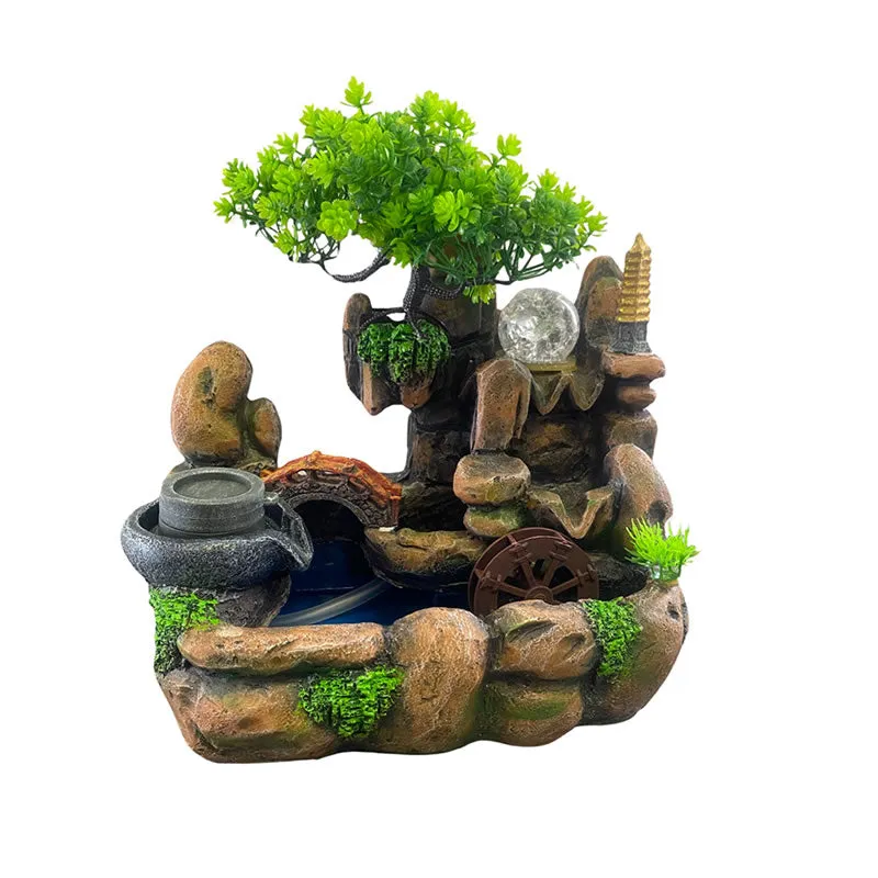 Home Decoration Water Fish Resin Fountain With Light