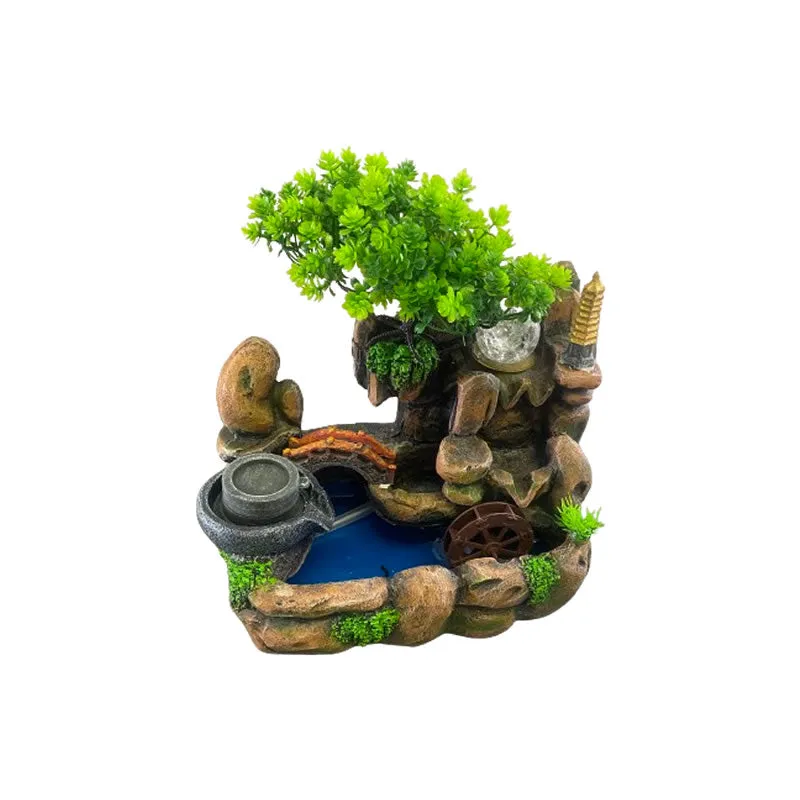 Home Decoration Water Fish Resin Fountain With Light