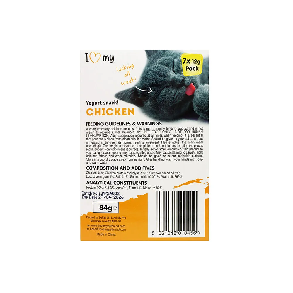 I Love My Pets Chicken Yogurt Cat Snack 7x12g x 4PK