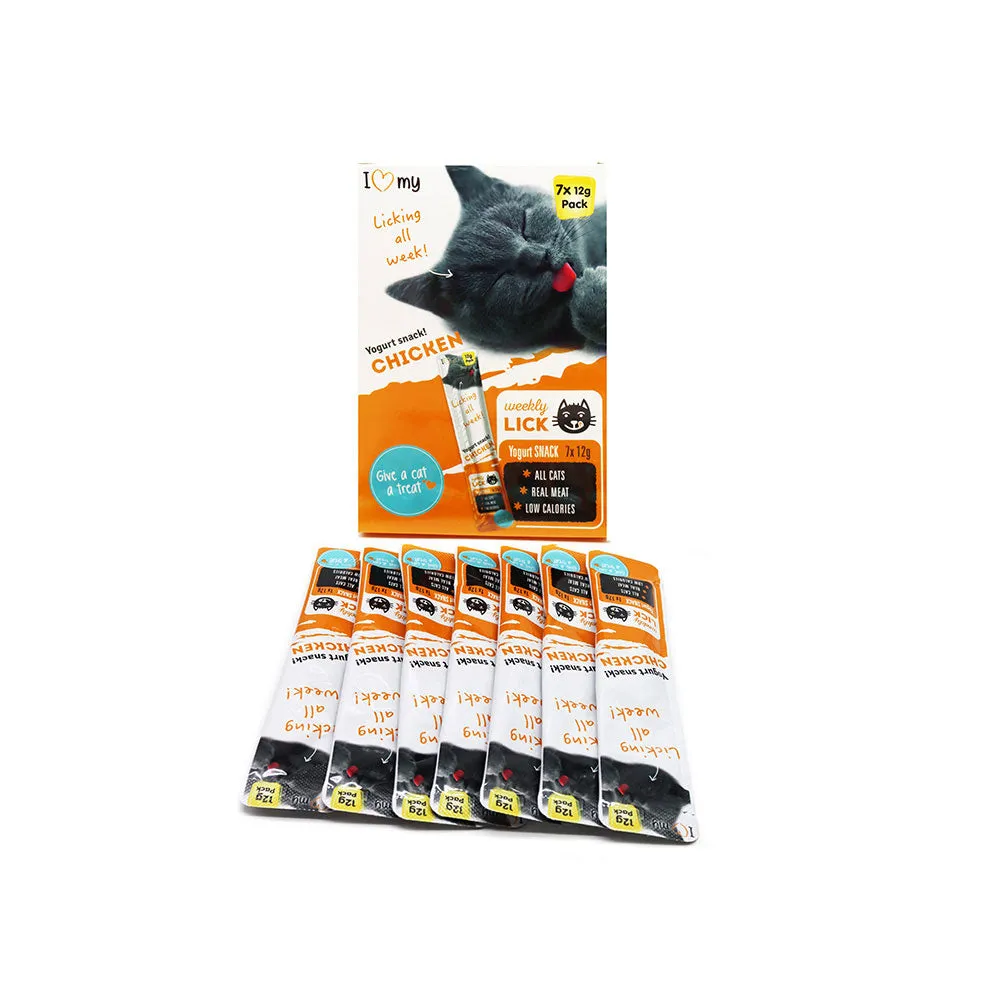 I Love My Pets Chicken Yogurt Cat Snack 7x12g x 4PK
