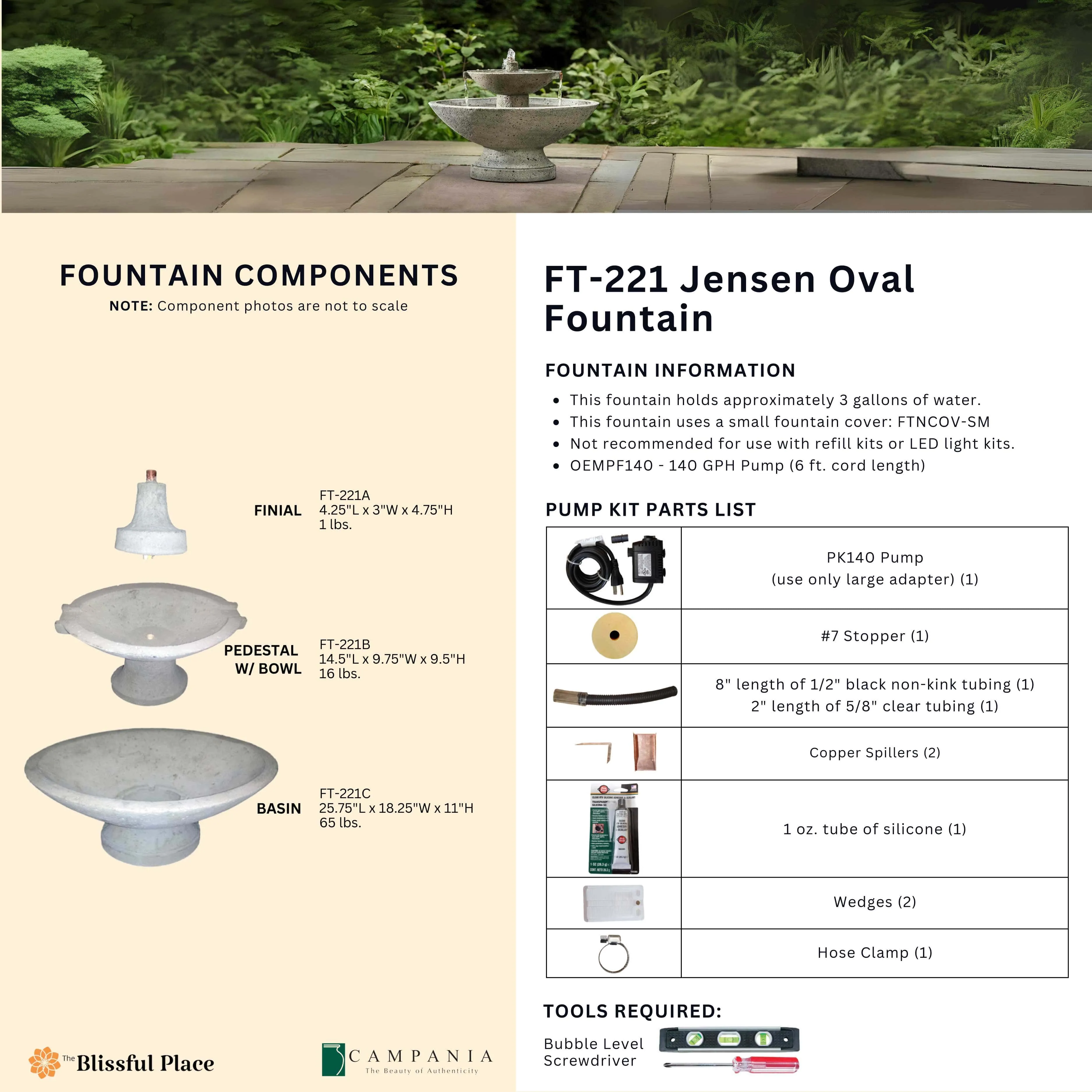 Jensen Oval Fountain Campania International