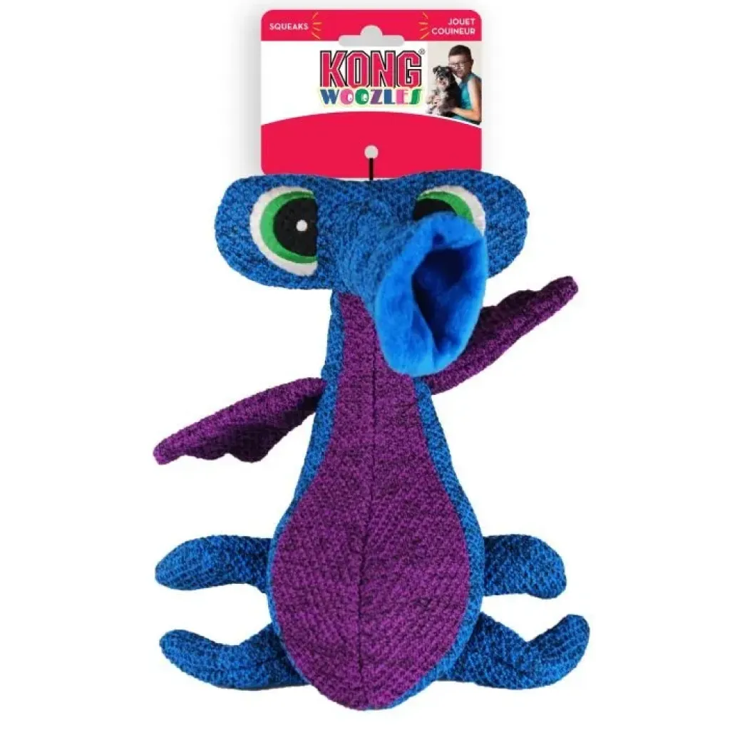 Kong Woozles Blue Squeaker Toy For Dogs (Medium)