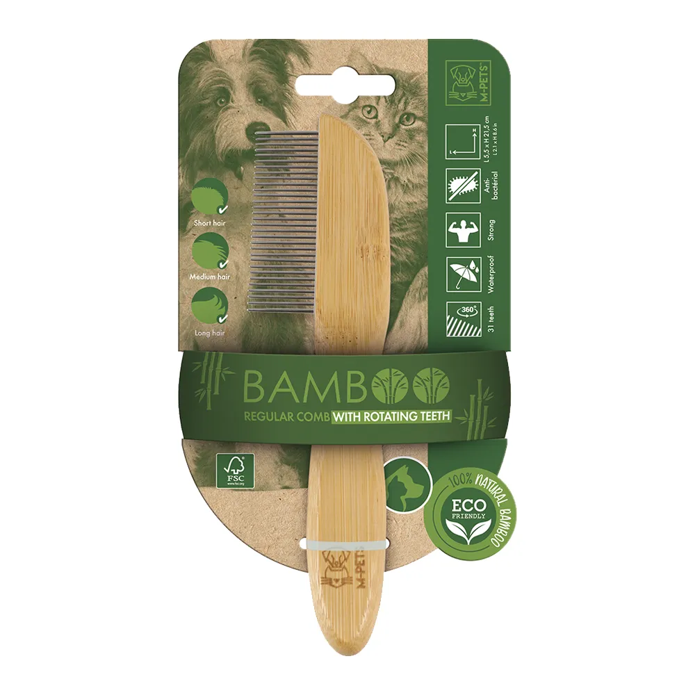 M-PETS Bamboo Regular Comb