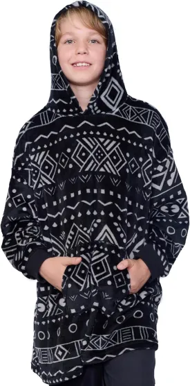 Mad Dog Kids Blanket Hoodie - Wearable Blankets with Cozy Sleeves, Soft Fleece & Sherpa Designs, for Boys & Girls, Ages 4-13