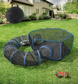 MAMI&BABI Catio Outdoor Cat Enclosures, Foldable Cat Tent for Outside Enclosed Playpen with Tunnel, Cat Outdoor Enclosure for Indoor Cats,Rabbit and Other Small Animals