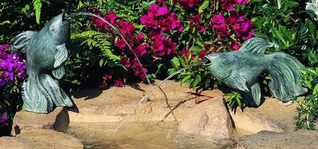 Medium Pair Goldfish Water Fountains – Outdoor Water Feature