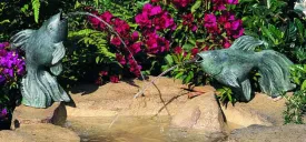 Medium Pair Goldfish Water Fountains – Outdoor Water Feature