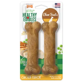 Nylabone Healthy Edibles All-Natural Long Lasting Chicken Flavor Dog Chew Treats 2 Count Chicken - Medium/Wolf