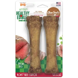 Nylabone Healthy Edibles Roast Beef Flavor Chew Treats for Dog Roast Beef - Extra Large/Souper - 2 Count