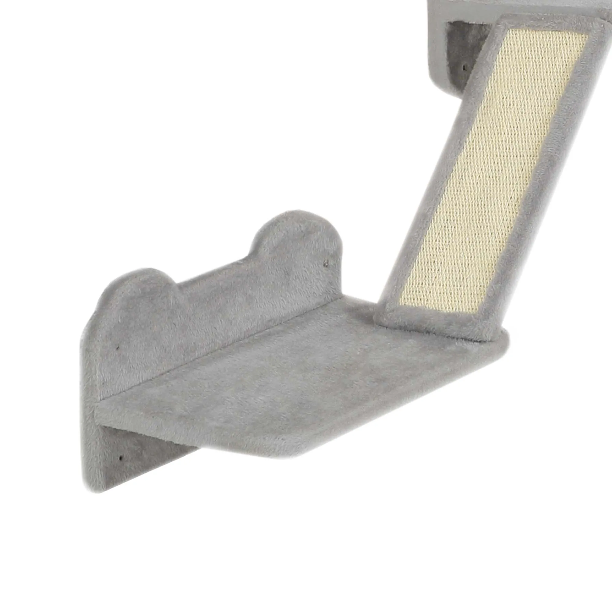 PawHut 3PCs Corner Design Cat Wall Shelves Furniture, Light Grey