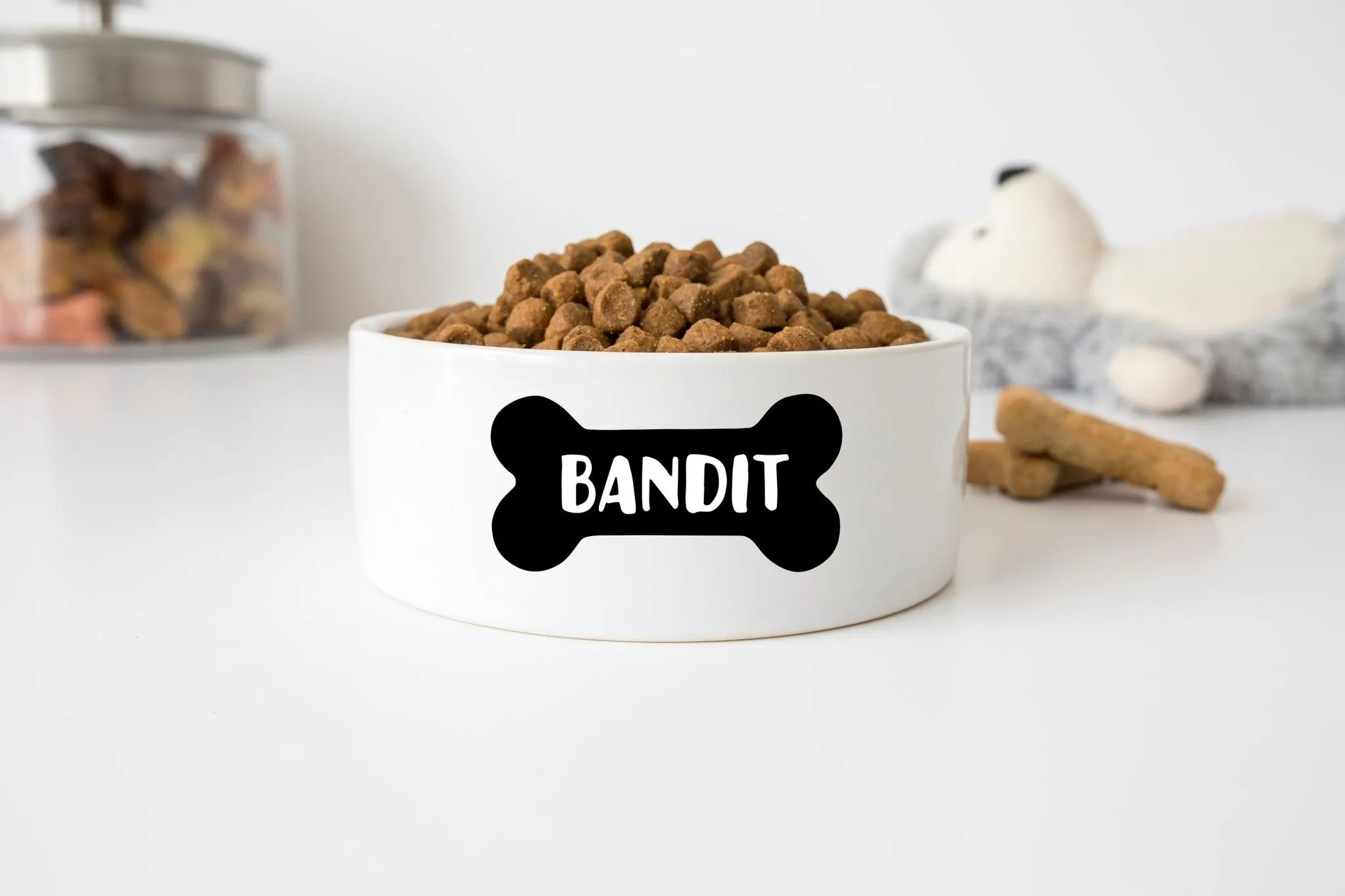 Personalized Dog Bowl Cat Pet Bowl with Name Dog Bone Water Bowl Ceramic