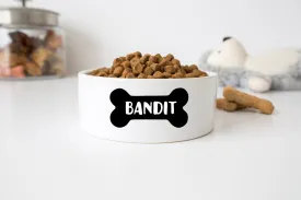 Personalized Dog Bowl Cat Pet Bowl with Name Dog Bone Water Bowl Ceramic