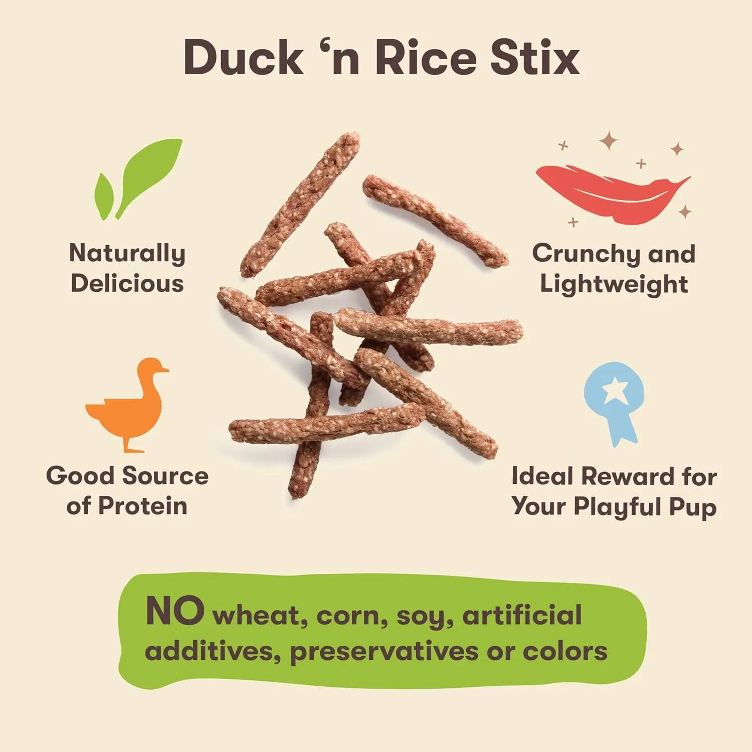 Pet 'n Shape Duck 'n Rice Stix Dog Treats - 1 Pound