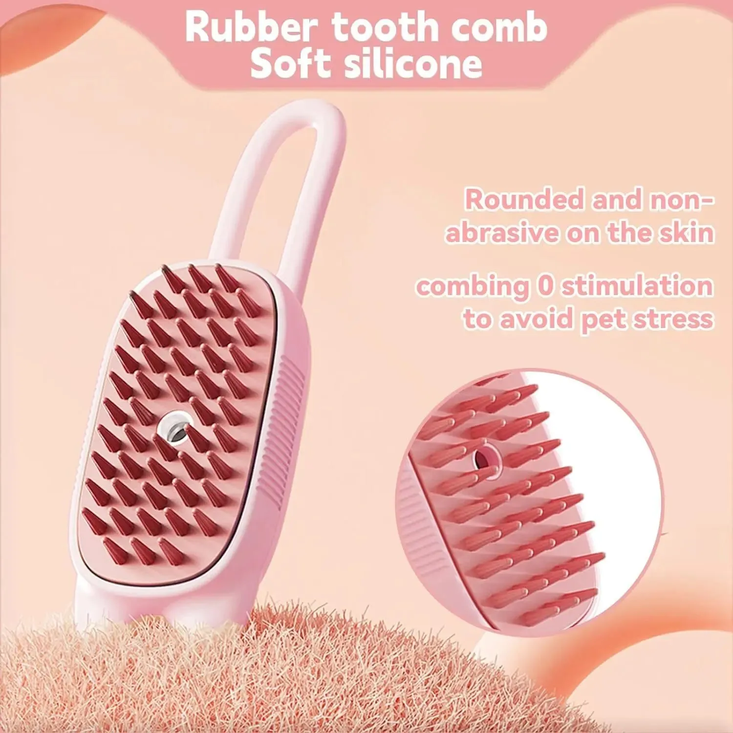 Pet Steam Brush 3 in 1 Shedding Massage And Grooming In One