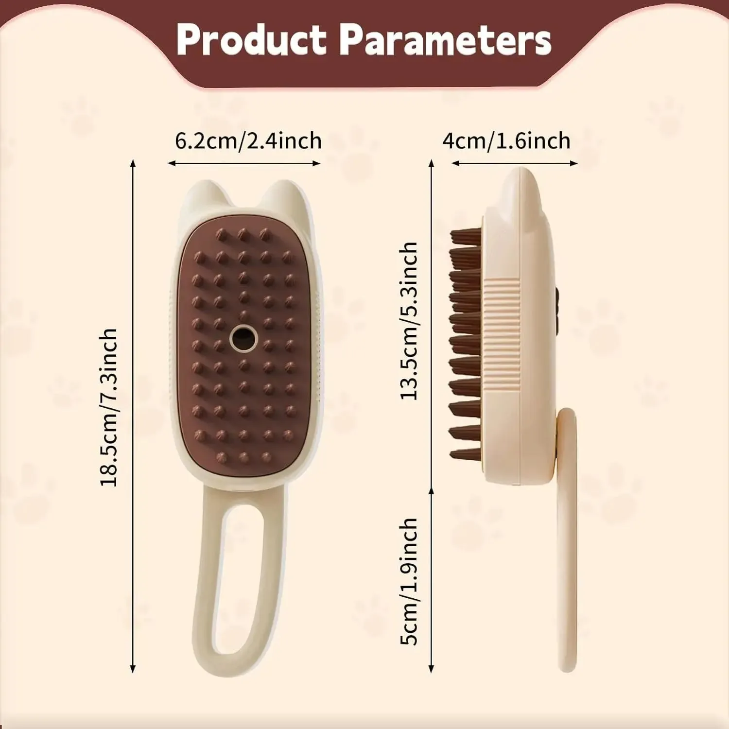 Pet Steam Brush 3 in 1 Shedding Massage And Grooming In One