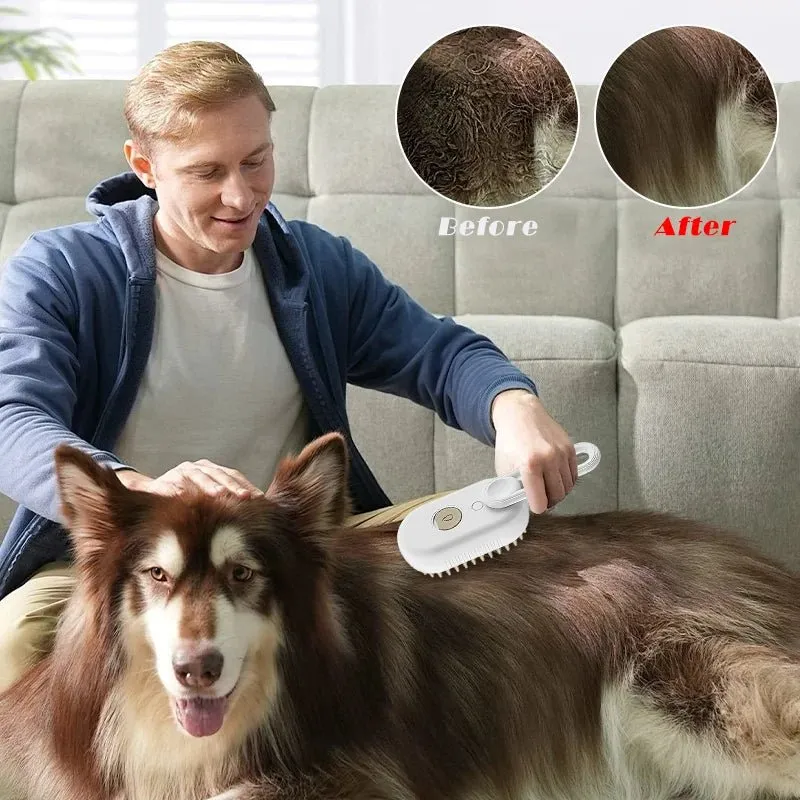 Pet Steam Brush / 3 in 1 Steamy Spray Massage  Comb