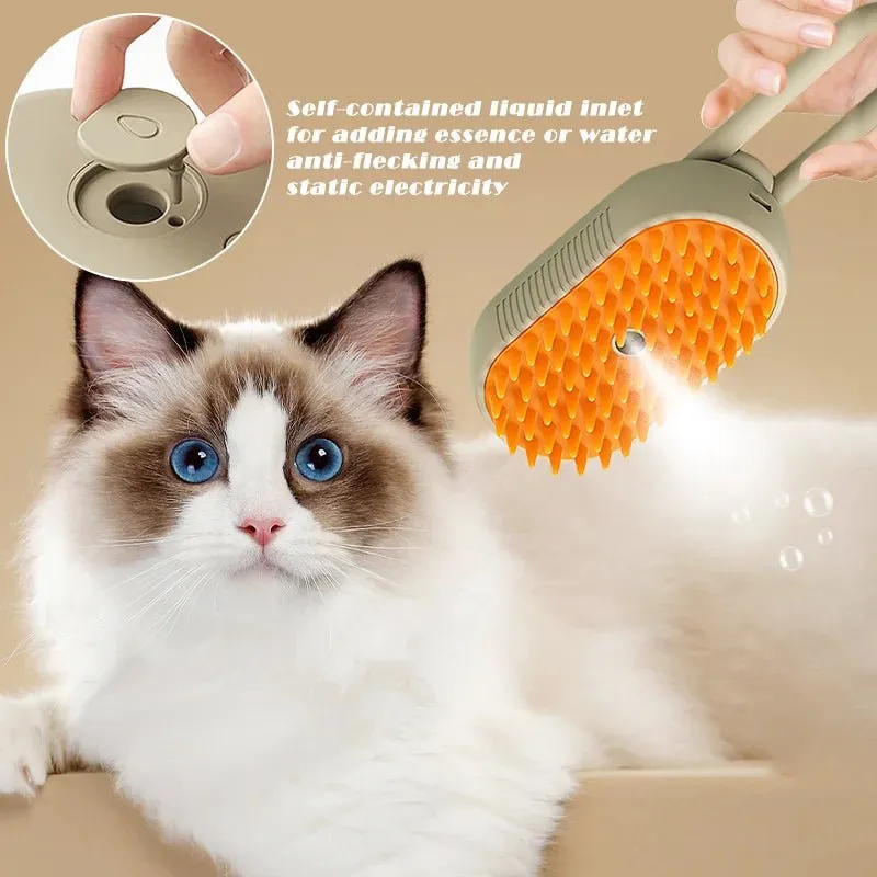 Pet Steam Brush / 3 in 1 Steamy Spray Massage  Comb