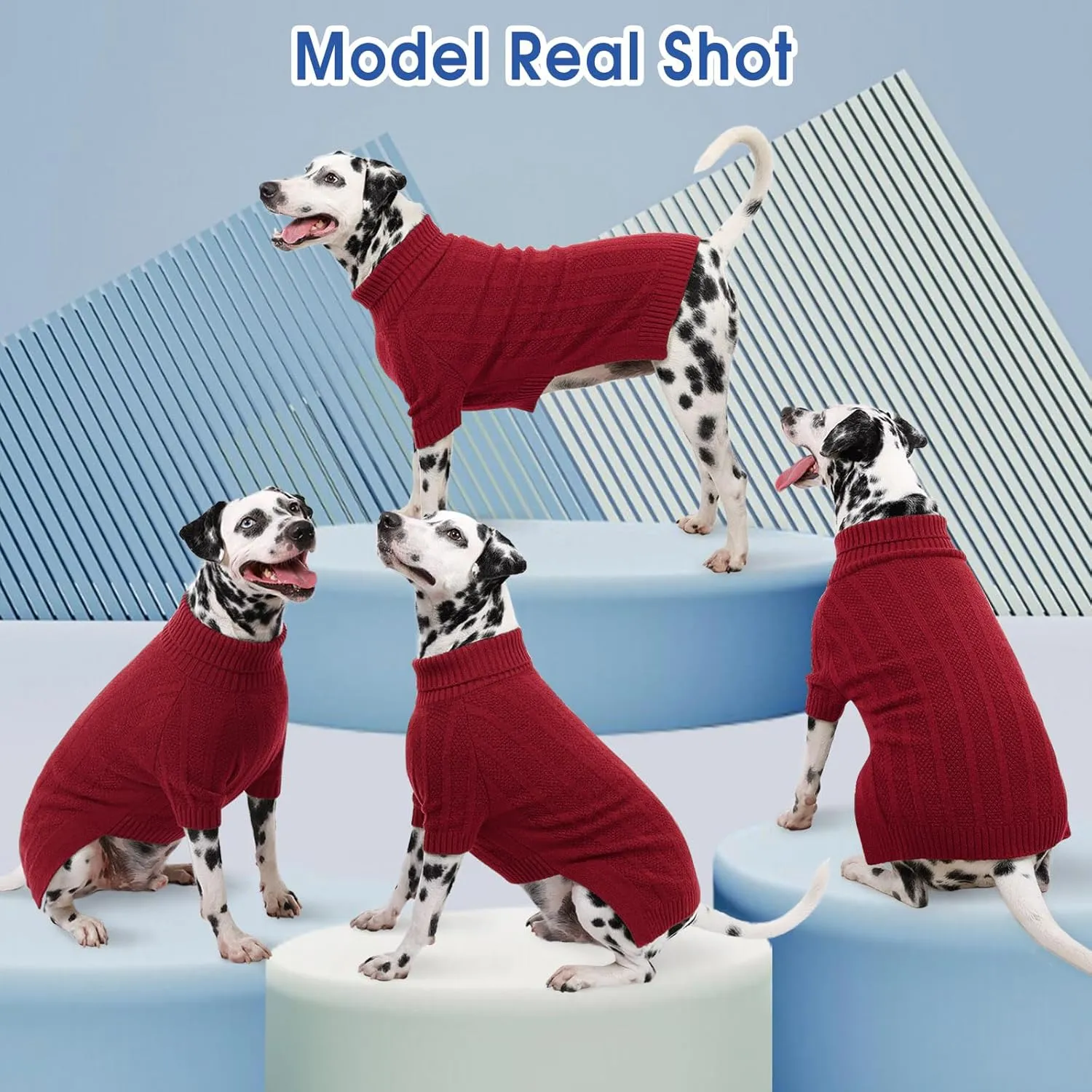 Queenmore XSmall Dog Sweater,Small Sweater for Dog,Soft Knitted Dog Sweater Christmas Clothing,Turtleneck Pullover Puppy Sweaters for Dogs Girls Boys,Cozy Pet Knitwear for Teacup,Chihuahua(Red,XS)