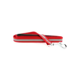 Reflective Nylon Leash with Soft Grip Handle in Red
