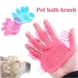 Rubber Pet Cleaning Massaging Grooming Glove Brush - H00533