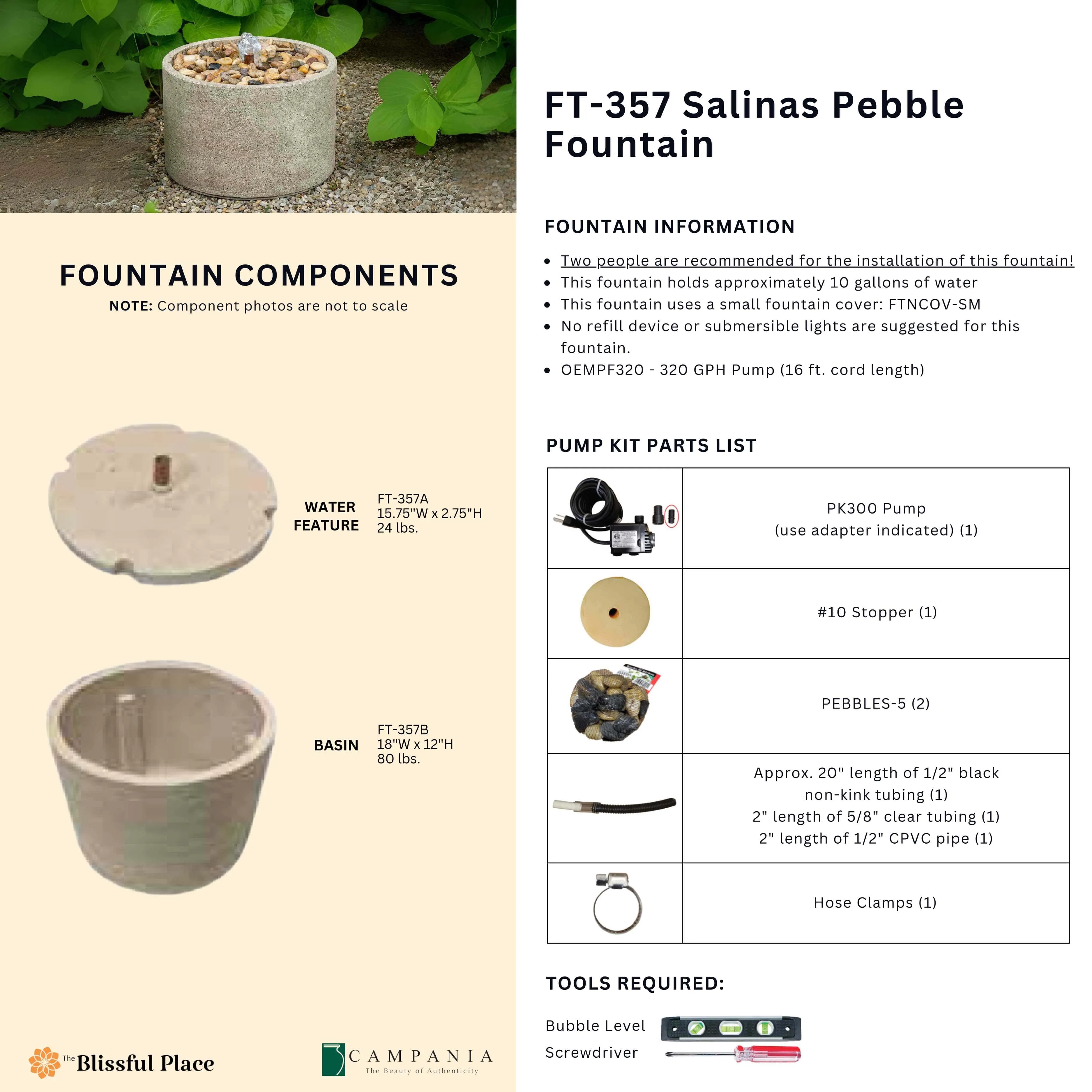 Salinas Pebble Fountain Campania International