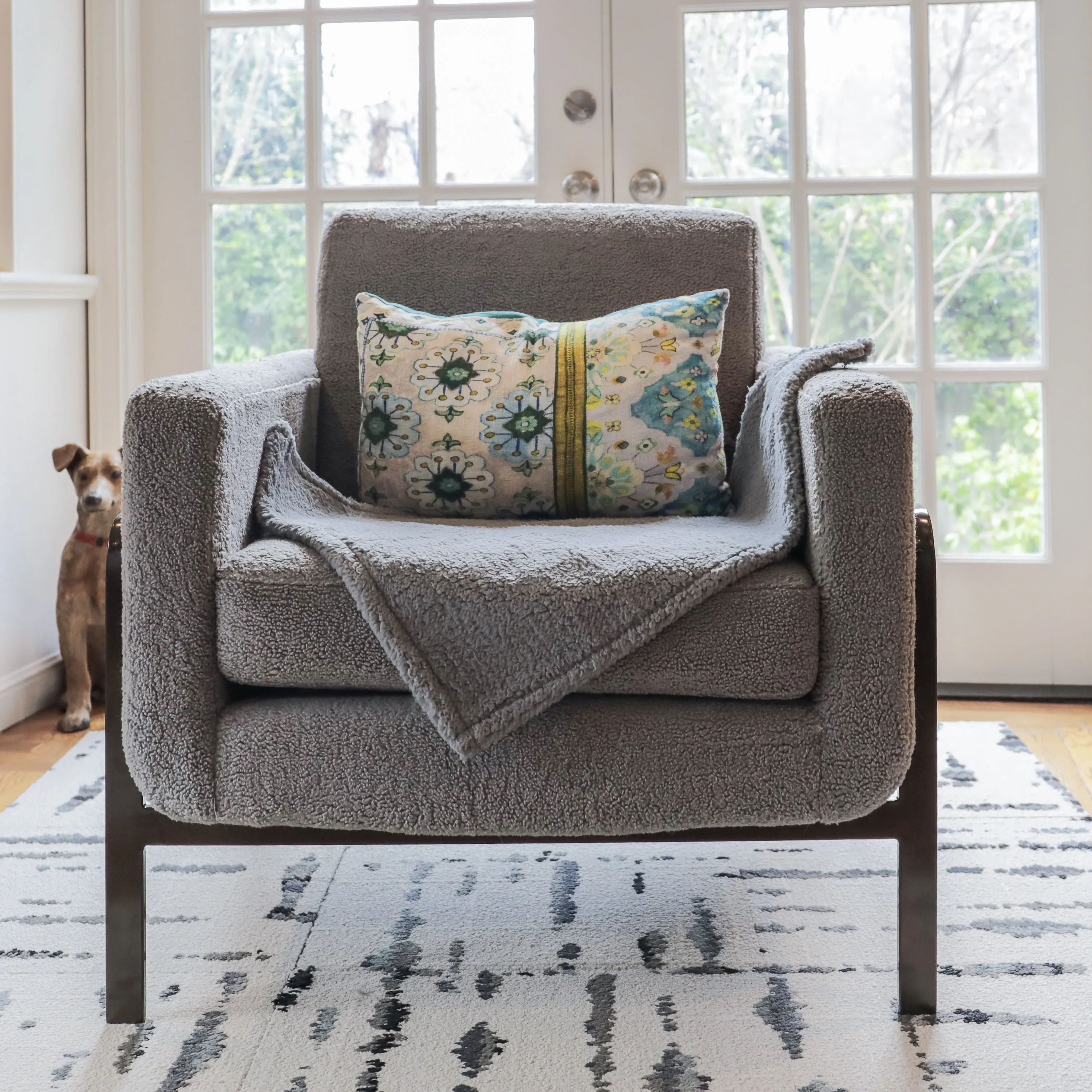 Small Waterproof Pet Blanket, Grey, 21 x 27"