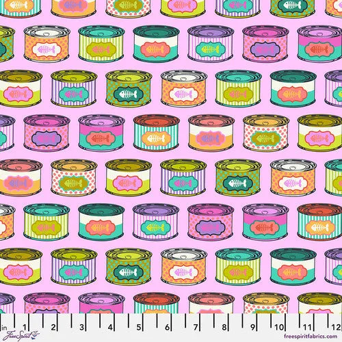 Tabby Road Deja Vu by Tula Pink ~ Cat Snacks PWTP094.ELECTROBERRY  Sold by the 1/2 yard