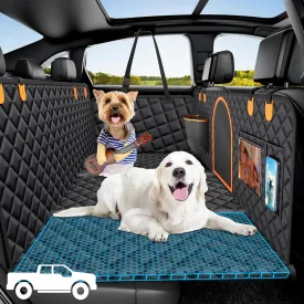 Truck Dog Seat Cover for Back Seat,XL Hard Bottom Back Seat Extender Larger Space Dog Car Hammock for Trucks,Holds 400lbs,Upgraded Waterproof Anti-Scratch Material Pet Seat Covers for Crew Cab