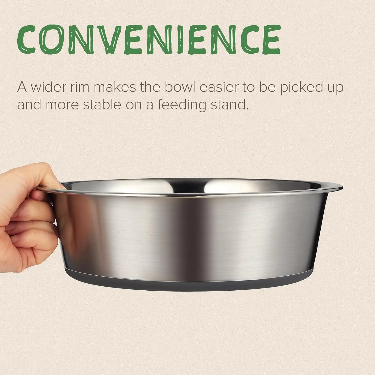 URBUDDIES 2 Pack Stainless Steel Cat Bowls, Premium Metal Cat Bowls with Non Slip Rubber Bottom, Dishwasher Safe, Easy to Clean, 2 Cup, Gray Bottom