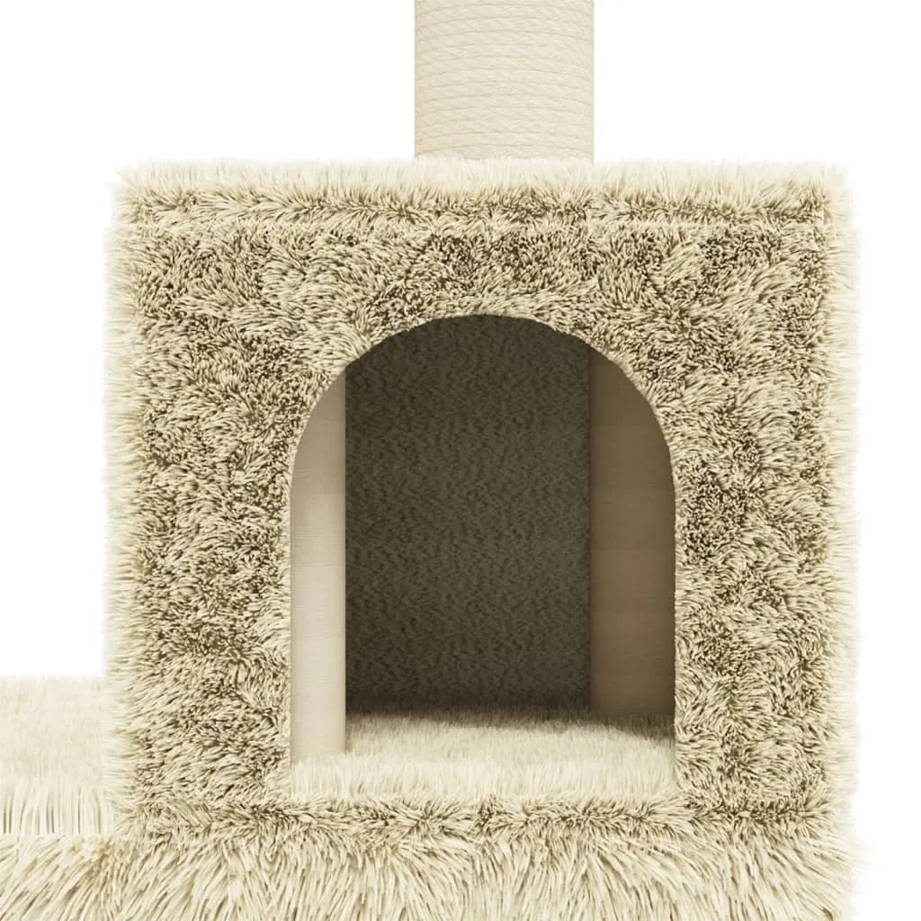 vidaXL Cat Tree with Sisal Scratching Posts Cream 188 cm