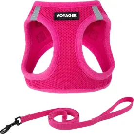 Voyager Step-in Air Cat Leash Harness Set - All Weather Mesh, Step in Vest Harness for Small and Large Cats by Best Pet Supplies - Fuchsia, M (Chest 15-17")