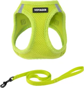 Voyager Step-in Air Cat Leash Harness Set - All Weather Mesh, Step in Vest Harness for Small and Large Cats by Best Pet Supplies - Lime Green, M (Chest 15-17")