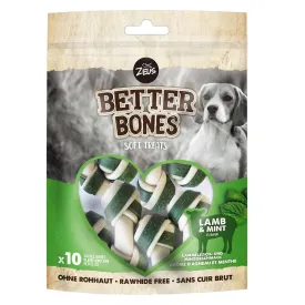 Zeus | Better Bones | Rawhide Free Dog Chews | Lamb & Mint Bones - Small - 10 Pack